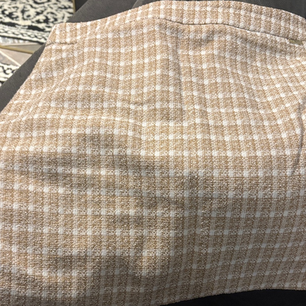 Nine West Tan and White Mini Skirt